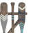 Wood Arrow and Stripe Patterned Paddle Home Wall Decor with Muted Blue Accents-1042279892