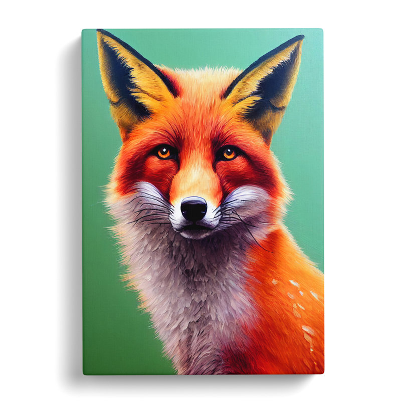 Fox Acrylic - Wrapped Canvas, 60cm H x 40cm W x 3cm D