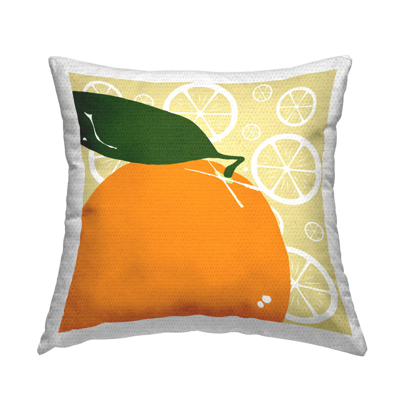 Coussin d'extérieur imprimé orange vif par Daniela Santiago