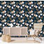 Navy Fiasco  Tulips Removable Wallpaper