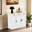 Buffet en chêne de 43,3 po de largeur, armoire à café avec 3 tiroirs et 3 portes, buffet de cuisine pour le salon, cuisine-2106543686