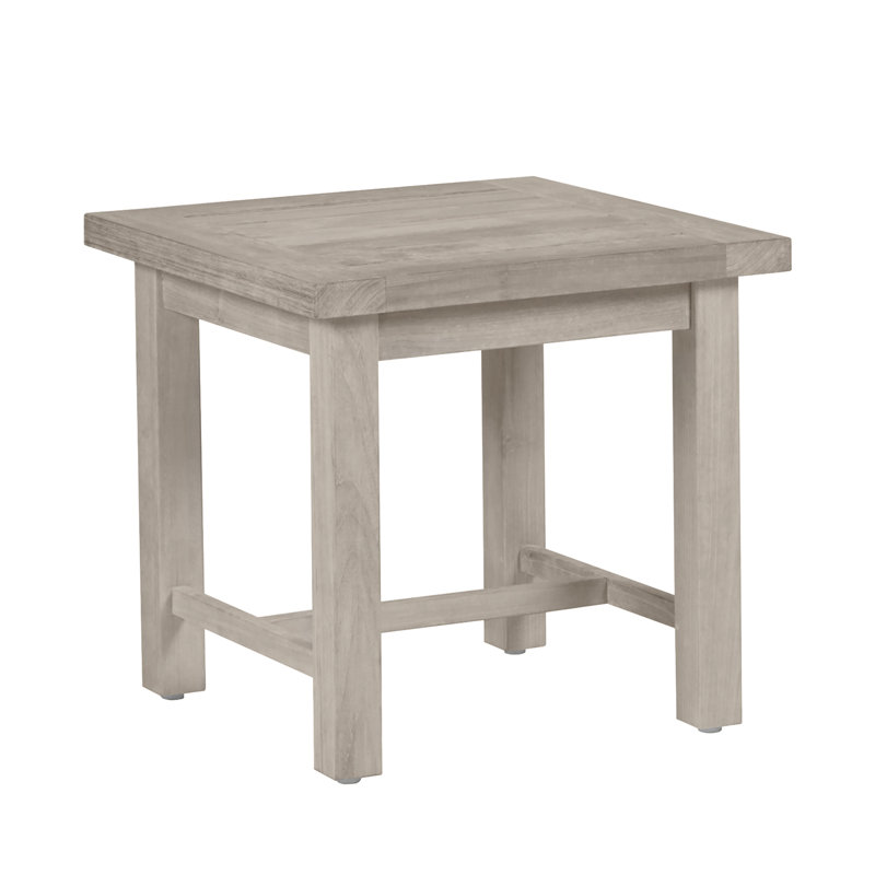 Club Teak Outdoor Side Table, Oyster Teak