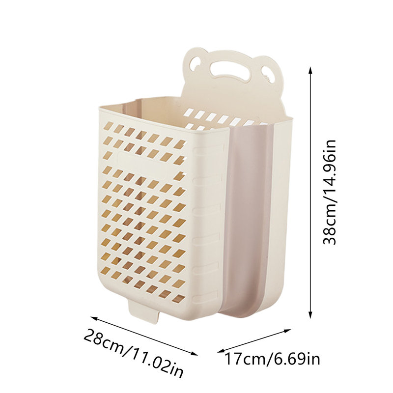 Wall Hanging Dirty Laundry Basket Home Bathroom Foldable Dirty Laundry Basket Large Capacity Hole-less Clothes Storage Basket