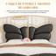 Upholstered PU Leather Bed Frame With Butterfly Shaped Headboard, Gold Metal Decorations, And No Box Spring Needed-2067339480-2067339431