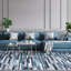 Tapis moderne à rayures géométriques lavable à la machine-164690176