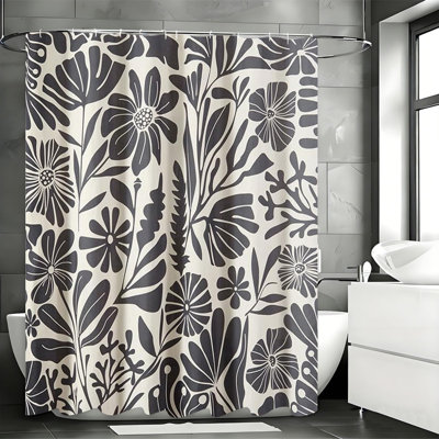 Floral Shower Curtains with Hooks Included