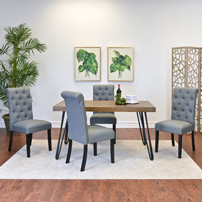 Ensemble de salle à manger 5 pièces, table à manger en épingle à cheveux avec 4 chaises, 4 options de couleurs