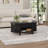 43.3'' W Oval Lift Top Coffee Table With Hidden Storage, Fluted Wood Center Table With Storage Compartment And Open Shelf-103832528