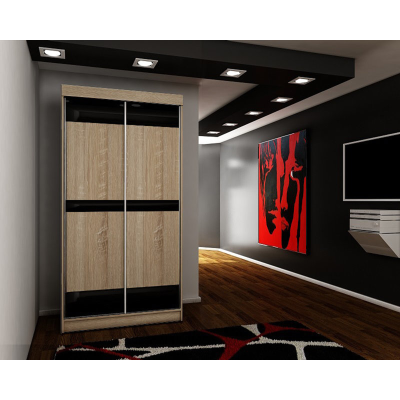 Tuzluca 2 Door Wardrobe, White/Black
