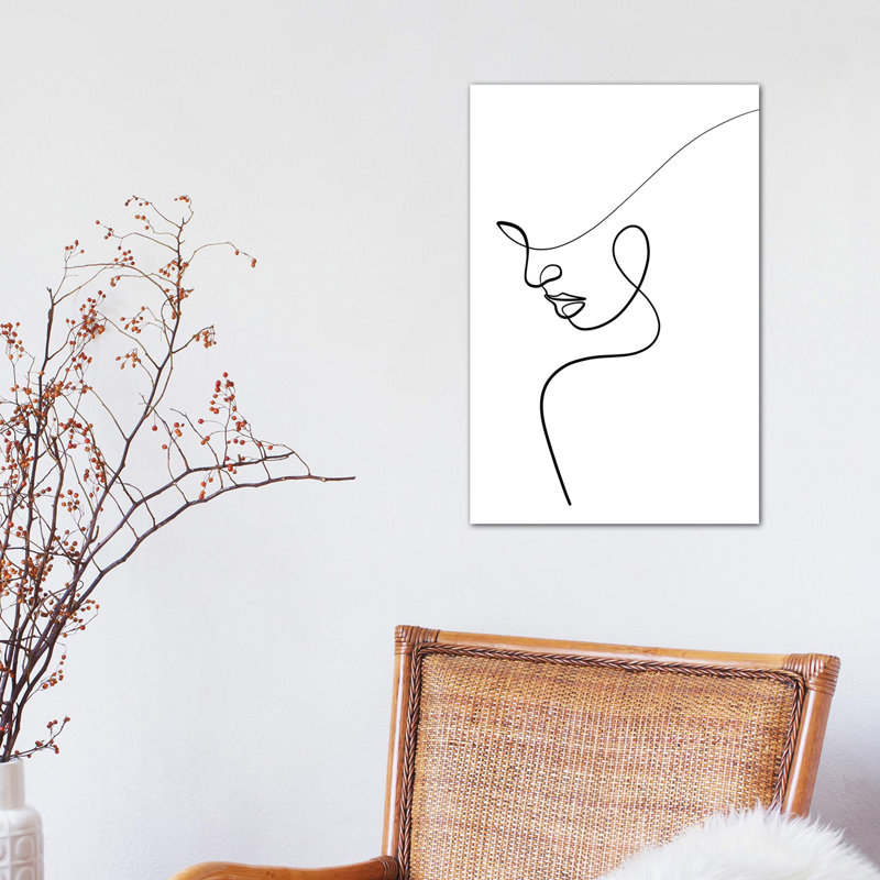 One Line Woman by Dane Khy - Wrapped Canvas Print, 30.48 cm H x 45.72 cm W