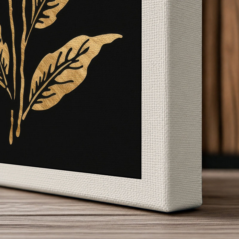 Study Botanical - Wrapped Canvas, 36x24 - 91.4 x 61.0 cm, Cream Border