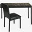 Ensemble de bureau et de chaises en cuir artificiel avec accoudoirs en métal noir 2 pièces, petit mobilier, bureau à domicile