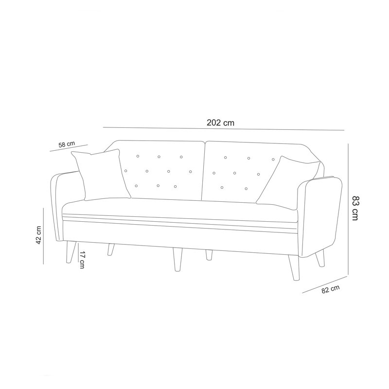Samy 79.5" Upholstered Sofa, Claret Red 100% Linen