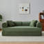 Canapé-lit futon en velours côtelé de 200 cm (79 po), format king, convertible, avec 2 oreillers et cadre fixe, vert-261045512