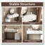Coiffeuse moderne avec miroir amovible et table d'appoint rotative