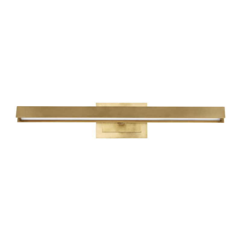 Bau Dimmable LED Wall Mounted Picture Light, Natural Brass, 3" H x 30" W x 8" D