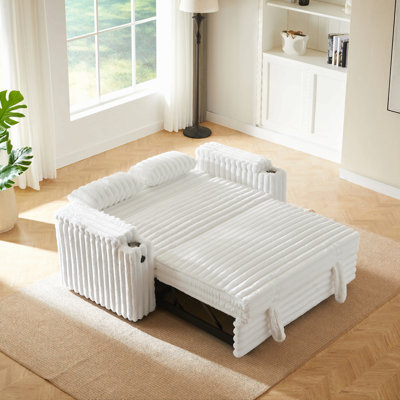 Loveseat Sleeper Sofa With Storage Armrest ,Usb Port