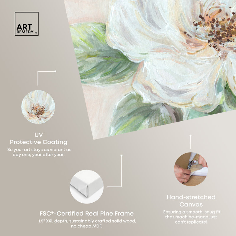 Bloom Romance - Impression sur toile grand format à motifs floraux et botaniques d'Ira Comleva par Art Remedy, montée sur châssis, 72 x 48 pouces