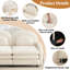 Canapé deux places Teddy Cloud beige de 174 cm avec pouf amovible, dossier incurvé et coussins lombaires-1343262966