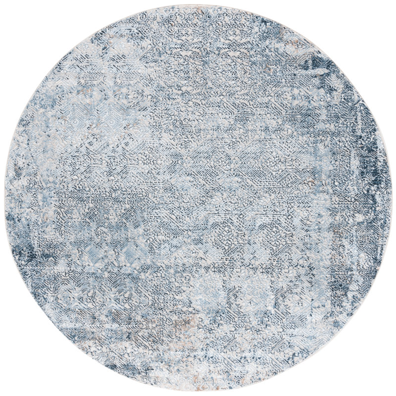 Jiayou Performance Geometric Rug, Round 6'7"
