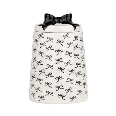 10 Strawberry Street Bella Canister, Black Bow,