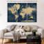 Carte du monde à punaise bleu marine - 3 panneaux-1867950632-1864479424