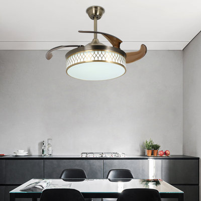 Jadlynn 42-Inch Ceiling Fan Reversible LED Light 6 Speeds with Remote Control