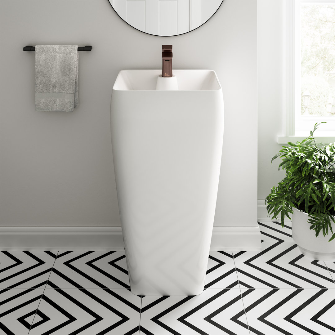 Carre One Piece Pedestal Sink Swiss Madison