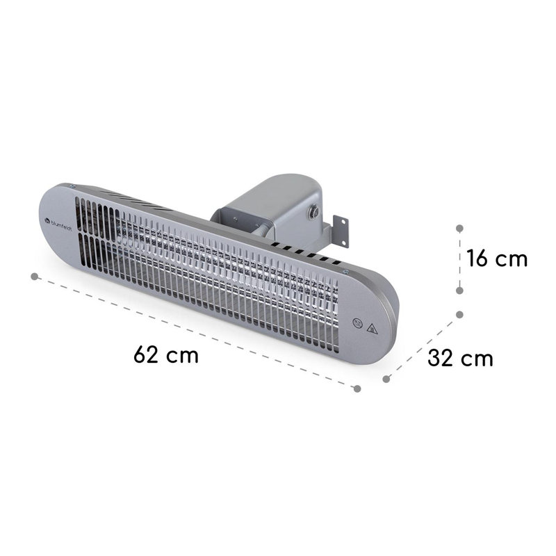 Stainless Steel Electric Ceiling Mounted Patio Heater, Silver