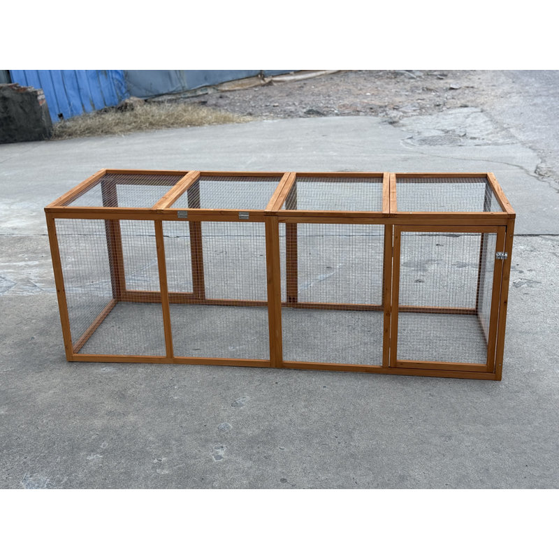 Cage à poules avec quatre portes qui peuvent être ouvertes, cage à poulets, poulailler, aire de jeu, 78,7 po x 29,6 po x 29,6 po