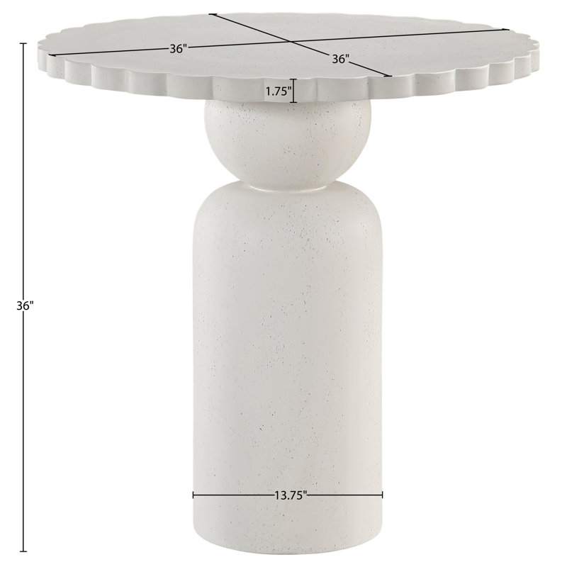 Table de hauteur comptoir Petalia Breesha, H 36 po x l 36 po x P 36 po, Crème