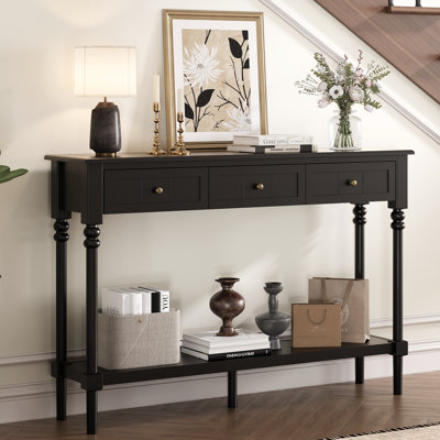 Console Tables with Drawers,Entryway Table with Solid Wood Legs