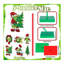 Ensemble de 6 décorations de table en bois Lime Green Christmas