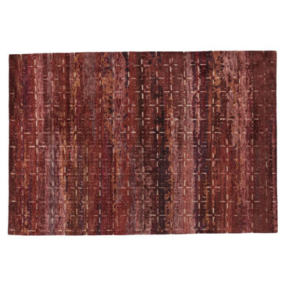 Maroon One-of-a-Kind Rectangle 4' X 6' Hand Knotted Area Rug