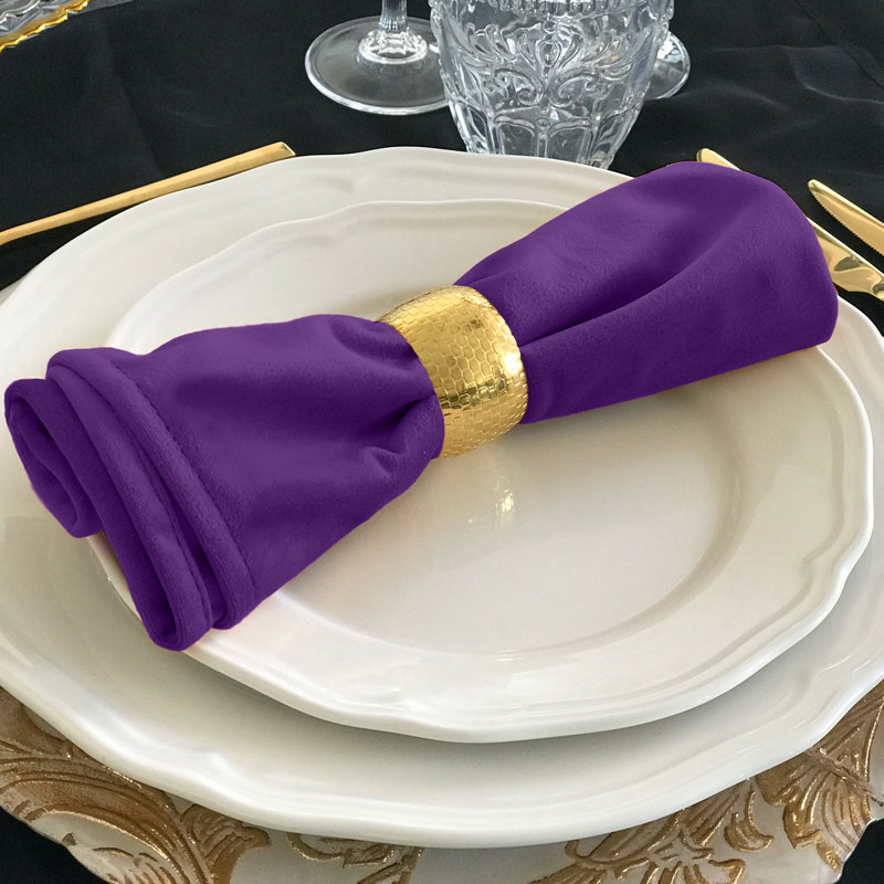 Purple Cotton Blend 18x18 Cloth Napkins Set of 12