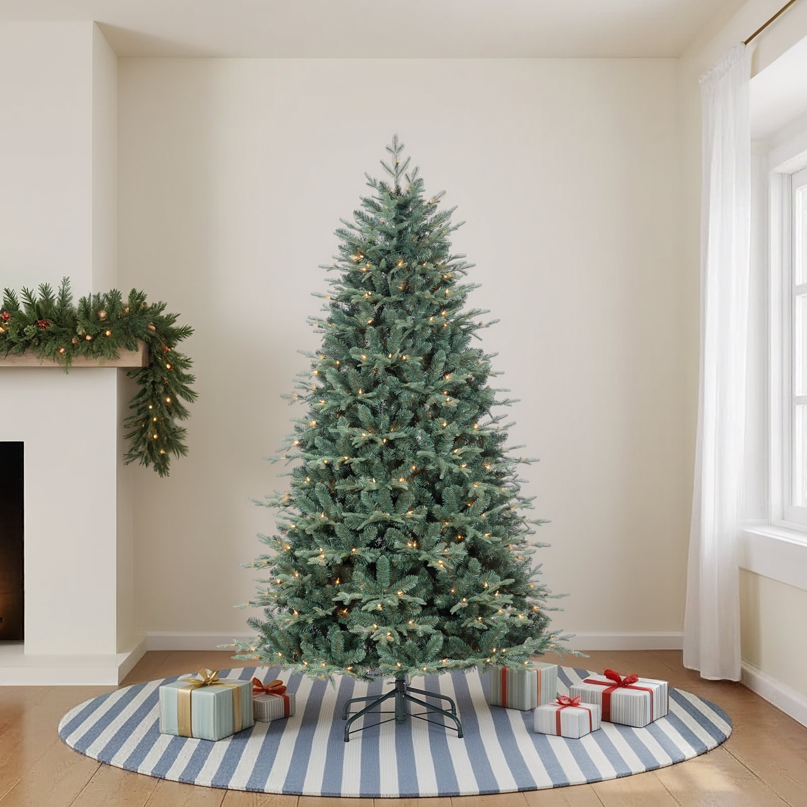 Gretell 78' Lighted Artificial Spruce Christmas Tree