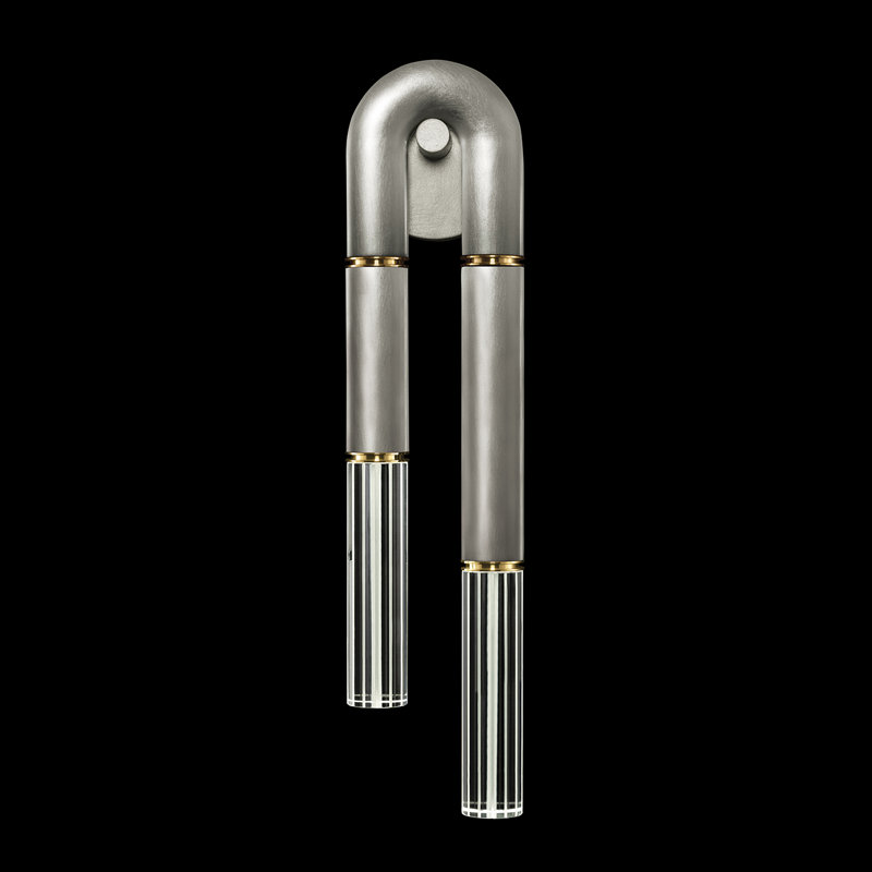 Antonia LED Flush Mounted Sconce, Silver Leaf/Brass