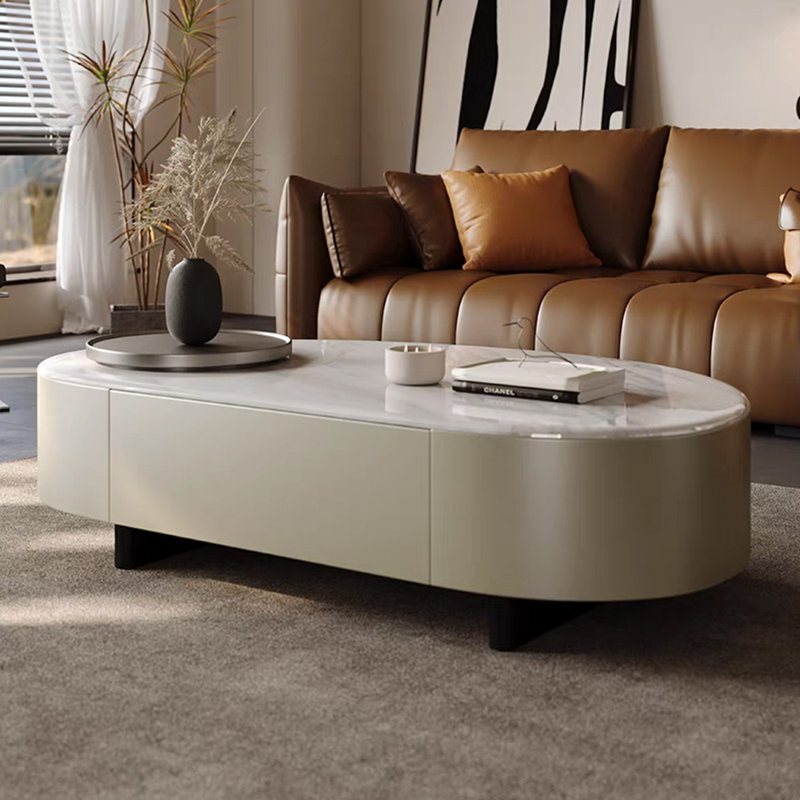 Table basse de style crème en pierre micro-cristalline