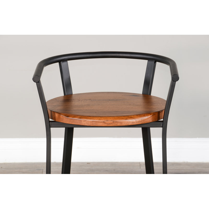 Goetsch Counter Stool with Metal Frame, Bar Stool (30” Seat Height), Rustic Oak