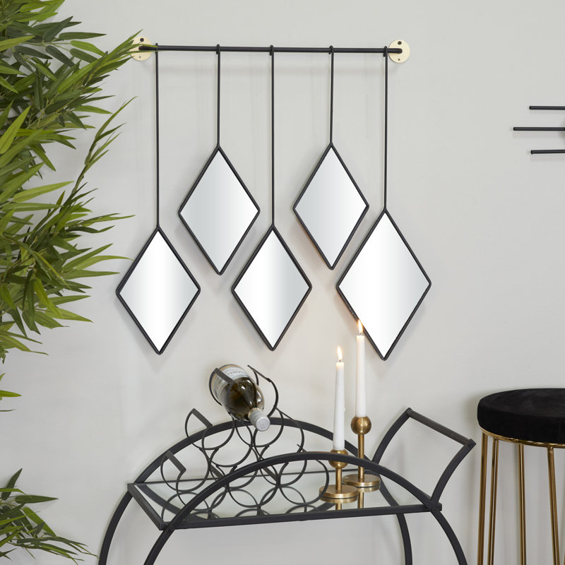 Limaville Solid Wood Geometric Wall Mirror