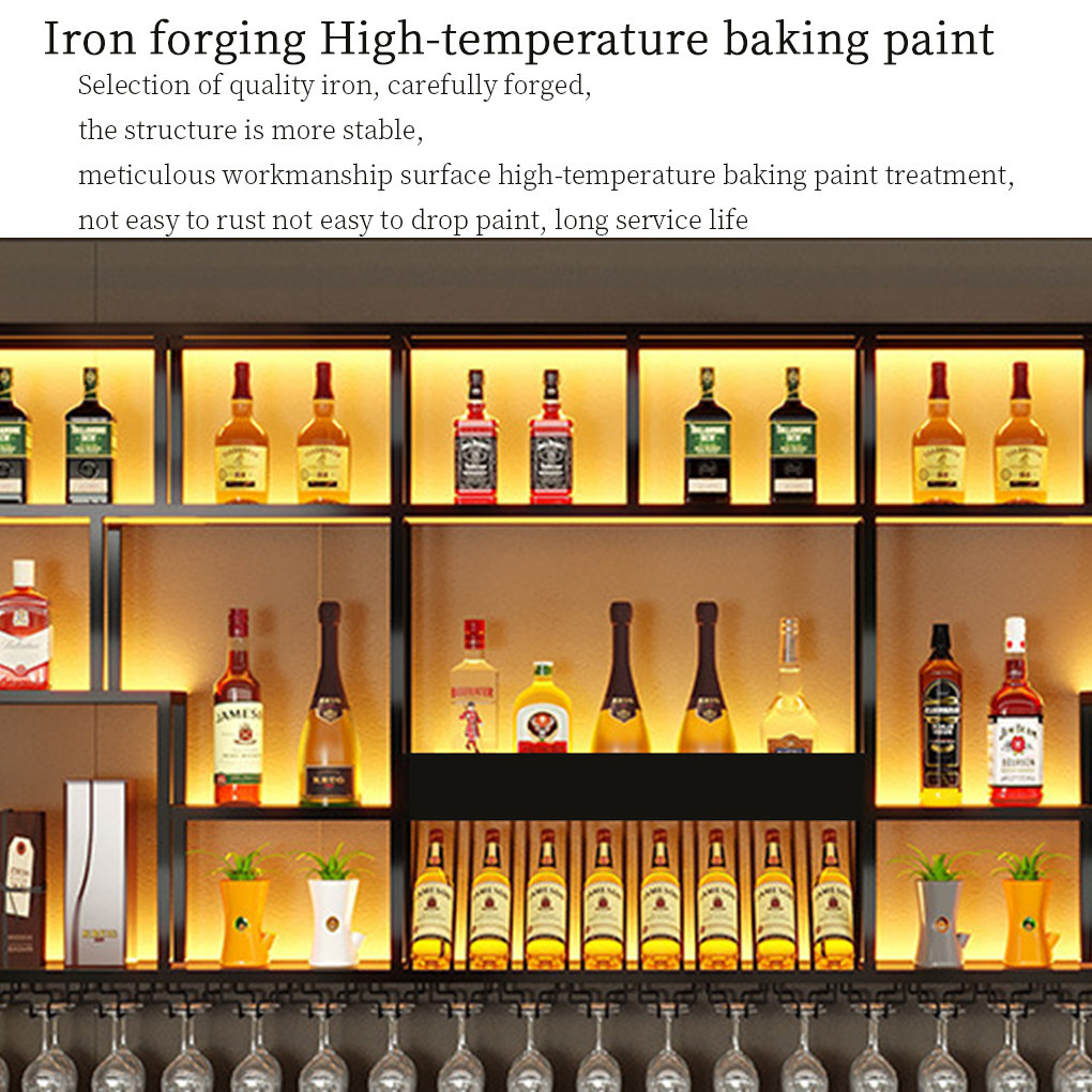 L Wall-hanging Wine Rhythm Wall Mounted Wine Rack Metal Frame ...