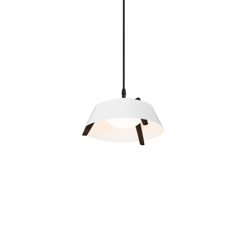 Casia 1 - Light LED Pendant, Dark Stained Walnut, Gloss White, 2700