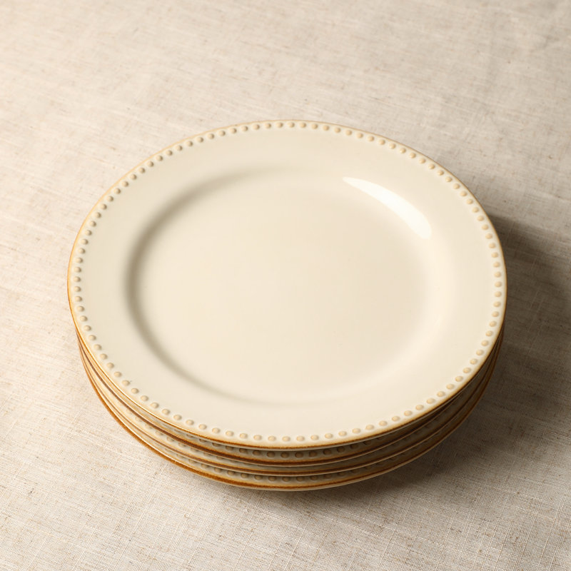 Stone Lain Comet 4-Piece Dinner Plate Set Stoneware, Cream