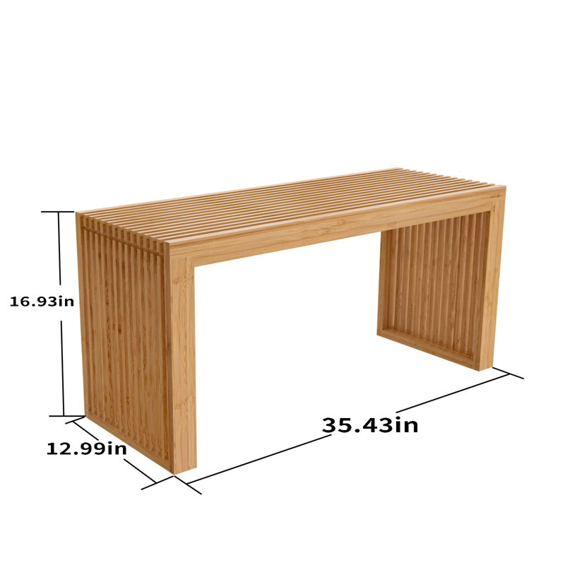 Bamboo Dining Bench, Farmhouse Decor Indoor Kitchen Table Bench(Nature), Nature