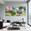 Ensemble de 3 tableaux muraux sur toile à motifs floraux d'hortensias, pour salon, chambre à coucher et décoration intérieure.-1904275675