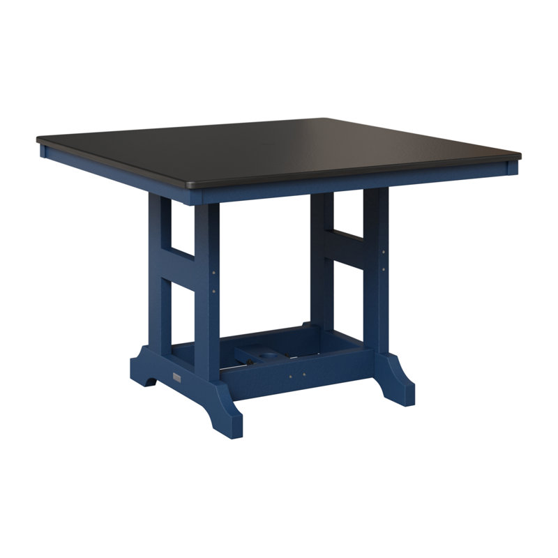 Table de salle à manger carrée 44 po Berlin Gardens Garden Classic, Marine, Noir martelé, H 30,87 po x l 44 po x P 44 po