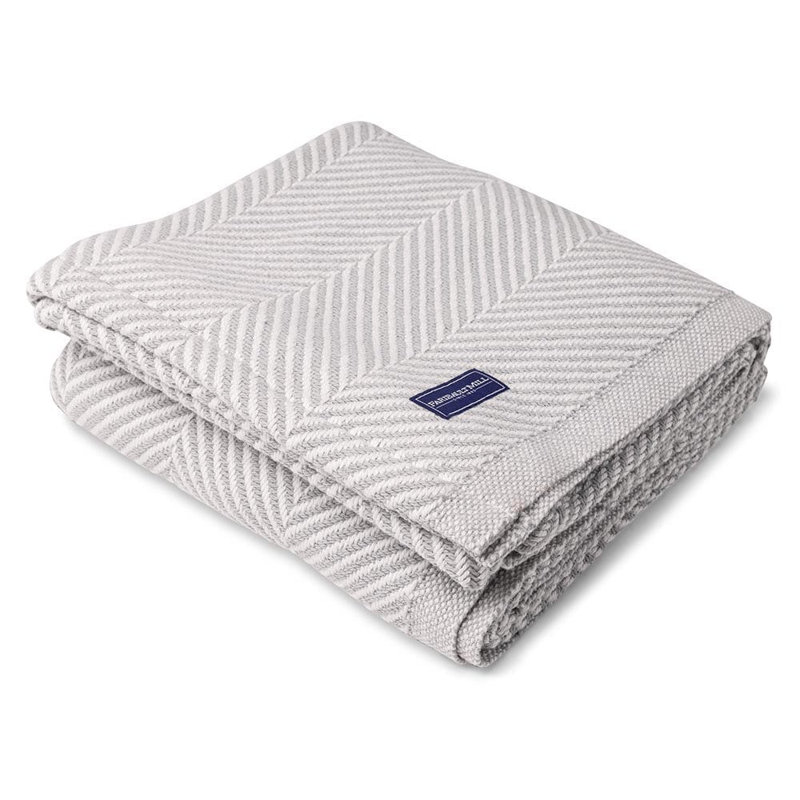 Monhegan Cotton Throw Without Fringe, Gray