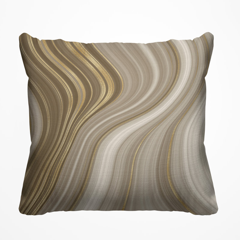 Carlisle Abstract Outdoor Reversible Throw Pillow, 15W" x 15H", Beige