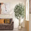 Olive artificielle Ashwell avec pot blanc -155919475