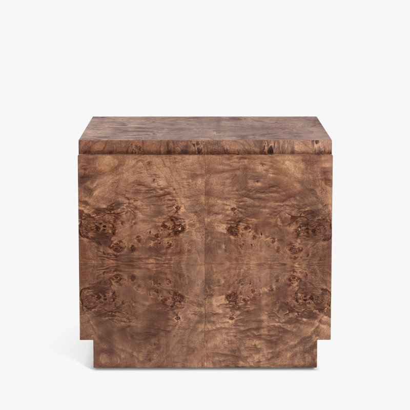 Wesley Burl Side Table, Dark Burl
